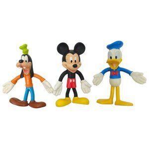 Walt Disney World Kellogg Mickey Mouse Goofy Donald Bendy Vintage 90s Toy Lot